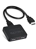 HDMI Splitter 4K 60HZ , 4K HDMI Verteiler 1 in 2 Out Automatische Skalierung,【Mirror Only, Not Extend】 HDMI Splitter 1 auf 2 Unterstützt 4K@60HZ, 3D, 1080P, HDCP2.2, HDMI2.0 mit 1.2M HDMI Kab