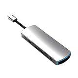 Kaxofang USB C Hub, 8 in 1 Hub mit 3 USB 3.0 AnschlüSsen und/TF Karten Leser Audio Buchse und PD Schnell Ladung für Laptops Vom Typ C (Grau)