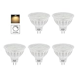 Aiwode Dimmbar MR16 LED Lampe Gu5.3 Scheinwerfer,5W Warmweiß 2700K 600LM,Ersetzt 50W Halogenlampe, RA85 120°Abstrahlwinkel,kompatibel mit DC12V LED Treiber und 12V LED Dimmer,5er Pack