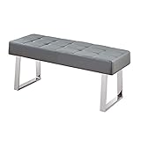 Greneric Sitzbank Schuhbank Sofabank Moderne Bettbank minimalistische Ruhebank SitzBank Kunstleder Lange Bank Grau (Gray)