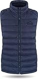normani Wattierte Steppweste für Damen Winterweste Bodywarmer Sportweste mit Stehkragen und Seitentaschen - Winddichte Outdoor-Weste Ärmellose Übergangsweste Farbe Navy Größe XL