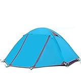 WYFX Campingzelt 2personen Familienzelt Doppellagiges Outdoor-Zelt Wasserdicht Winddicht Anti-UV für alle Jahreszeiten Wandern Strand Outdoor (Blau)