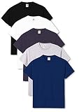 Fruit of the Loom Valueweight-T-Shirt für Herren, kurzärmelig, 5 Stück Gr. XL, Schwarz/Weiß/Deep Navy/Heather Grey/Navy