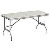 WOLTU Gartentisch Klappbar Alu Campingtisch Buffettisch Klapptisch für 6 Personen 150x60x69.5cm(LxBxH), Falttisch Partytisch zusammenklappbar für Garten, Terrasse und Balkon,Grau, CPT8136g