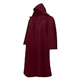 JenK Cing Halloween Umhang mit Kapuze Große Größe Darth Vader Umhang Mittelalter Umhang Cape Mantel Karneval Halloween Weihnachten Kostüm Erwachsene Erwachsene Cosplay Requisiten Unisex mit Kordelzug