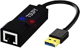 TSUPY USB LAN Adapter 3.0 mit Leuchten, Vergoldeter Stecker, USB 3.0 Ethernet Adapter 1000Mpbs LAN Adapter USB LAN USB Adapter USB auf LAN USB auf Ethernet für Computer Laptop Android TV Box