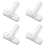 Dylan-EU 4stk Fensterschloss Safe Fenstersicherung Metall Fenster Schloss Sash Jammer Weiß Qualitäts Aluminium Sicherheitsschloss für Fenster Flügel Schiebefenster tü