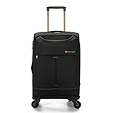 Rolling Wheeled Laptop Case Roller Bag Pilotenkoffer 17' Laptop - über Nacht Compartment mit wasserdicht und Wearable Boarding Bag Rolling Bag (Farbe : Schwarz, Size : 20-inch)