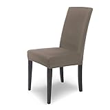 SCHEFFLER-Home Stuhlhussen Stretch Mia / Stretch Stuhlhussen Taupe-Braun 6er Set / Microfaser Stuhl Bezug waschbar als Stuhlabdeckung & Husse Stuhl Überzieher / Stuhlhussen Schwingstü