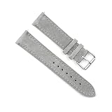 Weiche Wildleder Uhrenarmband 18mm-24mm Uhren-Gurte Edelstahlschnalle-Uhren-Zubehör, Grau, 18
