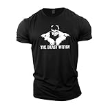 Gymtier Bodybuilding-T-Shirt für Herren – „Beast Within“ – Trainings-Top Gr. XXXX-Large, Schw