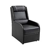 Mingone Relaxsessel mit Liegefunktion Fernsehsessel Sessel Liegefunktion Fernseh-TV-Sessel Kinosessel Lesesessel (Schwarz Grau, 89,5 x 55 x 100 cm)
