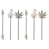geshiglobal Vorhang-Raffhalter, flexibel, Retro-Stil, Edelstahl, Blatt-Design, dekorativ, für Zuhause, Golden B