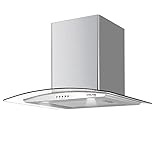 Gasland Chef GR60SP Silber Dunstabzugshaube 60cm, 500m³/h Wandmontage Wandhaube, 3 Stufen Abzugshaub Edelstahl mit Glas, Wandabzugshaube mit Aluminium-F