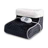 alpina Elektrischer Fußwärmer mit waschbarem Innenfutter | Wärmeeinstellung per Fernbedienung | 3 Heizstufen wählbar | Überhitzungsschutz mit Abschaltautomatik | Wärmeschuh Dunkel G