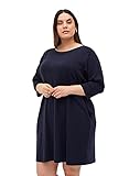 Zizzi Große Größen Damen Baumwollkleid mit 3/4-Ärmeln Gr 54-56 B