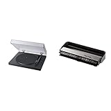 Sony PS-LX310BT Bluetooth Plattenspieler, Schwarz & Hama Carbon-Faserbürste für Langspielplatten (antistatisch Schallplatten reinigen, Vinylbürste), schwarz/Silb
