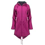 Regenmantel/Dorical Damen Große Größen Jacket Draussen Wasserdicht Mit Kapuze Travel Regenjacke Winddicht Übergröße Outdoor Lang Mäntel(Lila,X-Large)