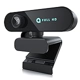 CSL - Full HD Webcam mit Mikrofon - 1920x1080P @ 30 Hz – Privacy Shutter Sichtschutzkappe – Stativgewinde ¼ Zoll – schwenkbare Halterung – weißabgleich – LED Betriebsanzeige - schw