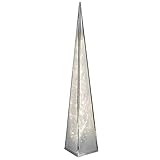 Formano Deko-Pyramide aus Metall, 60 cm, mit 12 LEDs, 1 Stück, Silber, mit Drehmotor und Adap