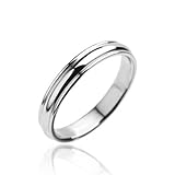 Tapsi´s Coolbodyart®| Band Ring Edelstahl 4mm Breit Rillen 53(17)