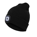 Dytxe-shelf LED Mütze mit Licht Beleuchtete Mütze mit Licht Laufmütze Herren Damen Kappe Scheinwerferkappe für Warm Cap mit LED Licht für Jogging,Camping,Angeln,Walking (Schwarz)