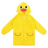 YUIP Kids Raincoat, Ente-Regenmantel für Kinder, Baby Enten Regenmantel Ente Kinder Regencape mit Kapuze, Unisex Regenjacke Unisex Regenjacke für Jungen Mädchen 5-7 J