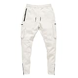 WOYAOFEI Herren Fitness Laufhose Cargohose aus Baumwolle Lange Regular Fit Cargo Hose Stretch Trekkinghose Men Pants Outdoorhose für M