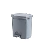 ZHANGJINYISHOP2016 Mülleimer Papierkorb Haushalt Badezimmer Küche bedeckt Mülleimer Home Kunstleder Korn Pedal Mülleimer können Zwei Größen haben Abfalleimer (Color : Gray, Size : 7L)