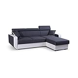 mb-moebel Ecksofa mit Schlaffunktion Eckcouch mit Bettkasten Sofa Couch Wohnlandschaft L-Form Polsterecke Pedro (Grau, Ecksofa Rechts)