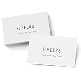 Clearstory Cheers Visitenkarte 3,5x2 Thank You For Supporting My Small Business, nicht geschriebene Schrift, 50 Stück