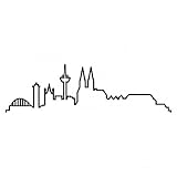 Skyline4u Köln Skyline Silhouette Wandtattoo für Wohnzimmer in 6 Größen und 19 Farben (50x14,6cm schwarz)