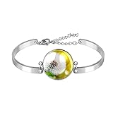 Verstellbares Armband Edelstahl Armreif Pusteblume Kugel E