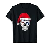 Totenkopf Weihnachtsmann Mütze Weihnachten Cool Skelett X-Mas T-S