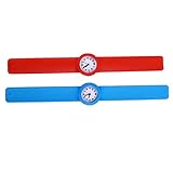 ibasenice Kinder Slap Uhr- Silikon Armband Uhr Bunte Kinder Slap Uhr Kinder Armbanduhr Kreative Armbanduhr für Kinder Junge Mädchen Studenten Rot Blau (2PCS)