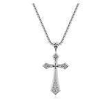 PiercingJak Edelstahl Kreuz Kette mit Keltischem Muster Charm Anhänger Vintage Halskette Gothik Bike Punk Schmuck für Damen H