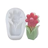 bozitian Silikon Kerzen Blumenkerzenform DIY Handgemacht 3D Tulpe Kleine Blumenkerzenform Für Partyform, Heimdekoration Geschenk