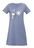 ONOMATO! Peanuts Snoopy Damen Nachthemd-Kleid Schlafshirt, Farbe:Blau, Größe:XL