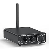 [Neu Aktualisiert] Bluetooth 5.0 Stereo Audio Verstärker Empfänger 2 Kanal Klasse D Mini Hi-Fi Integrierter Verstärkter Geeignet für Lautsprecher zu Hause 50W x2 TPA3116 - Fosi Audio BT10A (Schwarz)