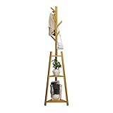 GAXQFEI Mantel Rack Stand Mantel Rack Massivholz Baum Kleiderständer Mit 2 Stufe Lagerregal Modern Mantel Aufhänger Hut Stand Für Flur Schlafzimmer S