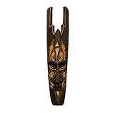 P Prettyia Afrikanische Maske Dekoration Schnitzen Tribal Antik Ornamente Traditioneller Schutz Glück Exotische Massivholz Kunst Handgefertigt für Home Bar - 30CM