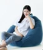 ENAIZHE Sessel Mit Nicht Gefüllter Bohnentüte, Schlafcouch, Sitzcouch Nur Für Erwachsene Und Kinder, Indoor-Liegestuhl-Blue||70x80