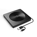 Zidwzidwei Externes CD DVD Laufwerk, mit USB 3.0 & Type-C, Tragbare CD/DVD-Laufwerk und Brenner, für Laptop, Desktop, Mac, MacBook, Kompatibel mit Windows XP / 7/8 / 10 / Vista/Linux/Mac 10 OS-Sy