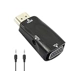 YACSEJAO HDMI zu VGA Adapter , 1080P HDMI Stecker zu VGA Buchse Konverter mit Audio Kompatibel mit Monitor, Laptop, Computer, PC, Desktop, Projektor, HDTV, Chromebook, Ultrabook