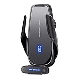 itrimaka 15W Kabelloser Autoladegeräthalter, Smart Sensor Kabellose Autoladegeräthalterung, Auto-Klemmausrichtung Handyhalter für Armaturenbrett, Eingebauter Akku, Stabil und Einstellb