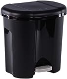 Rotho Duo Mülleimer 2x 10l zur Mülltrennung mit Deckel und Pedal, Kunststoff (PP) BPA-frei, schwarz, 2 x 10l (39,0 x 32,0 x 40,5 cm)