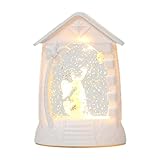 Yumna Weihnachts-Schneekugeln, Krippen-Laterne, gesegnete Wanddekoration, beleuchtete Weihnachts-Schneekugel-Laterne mit Jesus-Statuen, Engel-Dekor-Wasser-Laterne für Herzstück-Tischdek