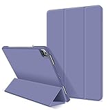 Buqiuy 10.2” TPU Case for i-Pad 7th/8th Generation (2020/2019) Shock Proof Screen Protective Shell, Tri-Fold Folio Smart Stand Cover with Pen Holder Auto Sleep/Wake , Lavender Purp
