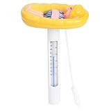 FOLOSAFENAR Schwimmendes Pool-Thermometer, einzigartige und schöne Cartoon-Form-Schwimmbad-Thermometer Baby-Pool-Thermometer für Schwimmbäder, Spas, Whirlp