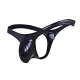 GUKOO Herren Leder Slip Sexy Unterwäsche Männer Lack Lederoptik Bikini Reizwäsche S